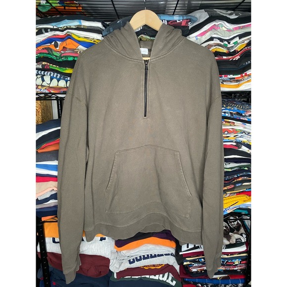 John Elliott Quarter Zip Men's 5/XXL Brown Hoodie Sweatshirt - Picture 1 of 4